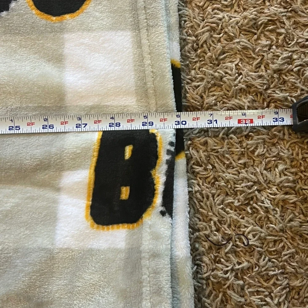 Halloween Boo Plush Throw Blanket Grey White Buffalo Check Fleece 60x70